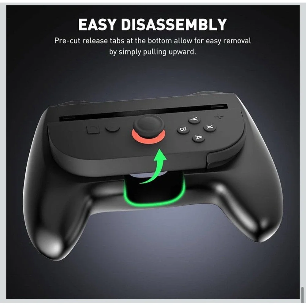 Nintendo Switch 2 Joy Con Grip Rocker Controller Hand Grips Black‎ New (2pack)
